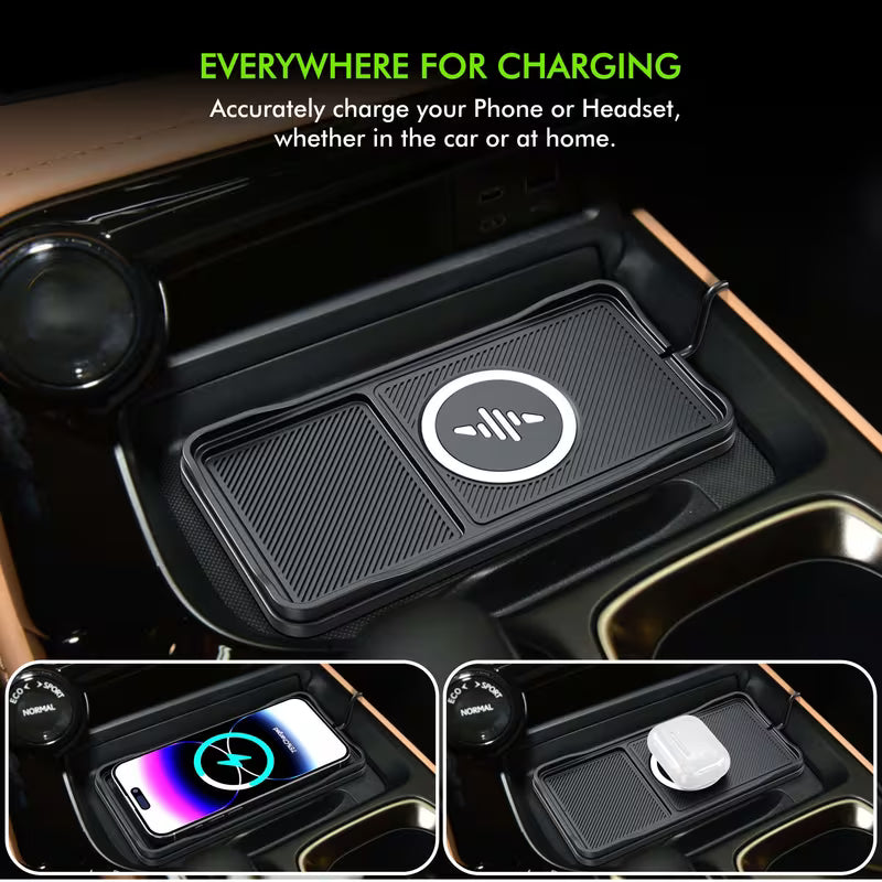 Anti-Slip Silicone Fast Wireless Car Charging Pad Universal for iPhone and Android Phones